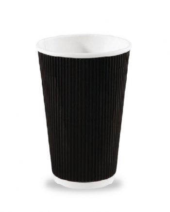 12oz Ripple wall black cups