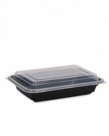 16OZ/500ML pla black base containers with lids