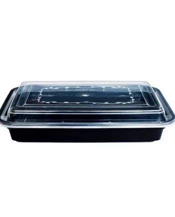 24OZ/750ML pla black base containers with lids