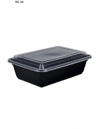 58OZ/1100ML pla black base containers with lids