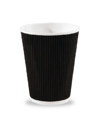 8oz Ripple wall black cups