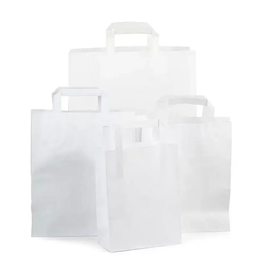 Takeaway white paper bag(large)