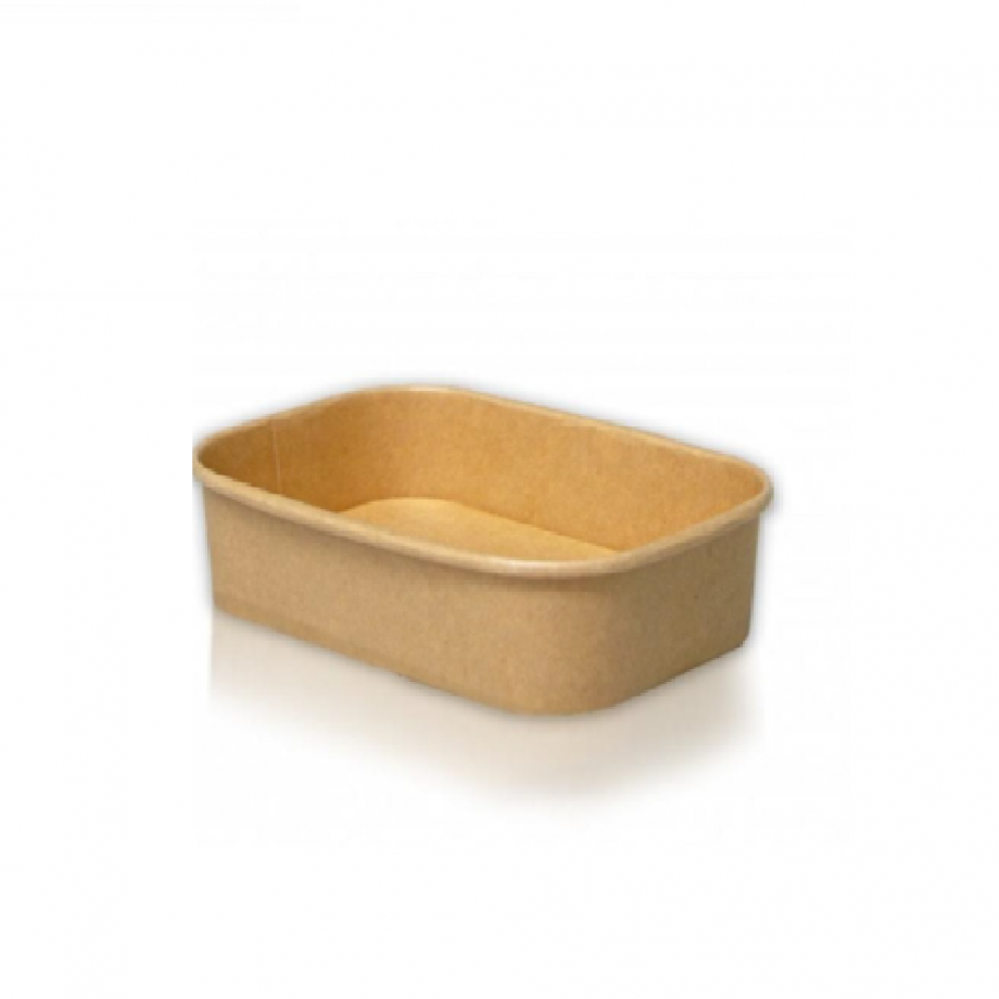 Kraft 500ml rect container with lids