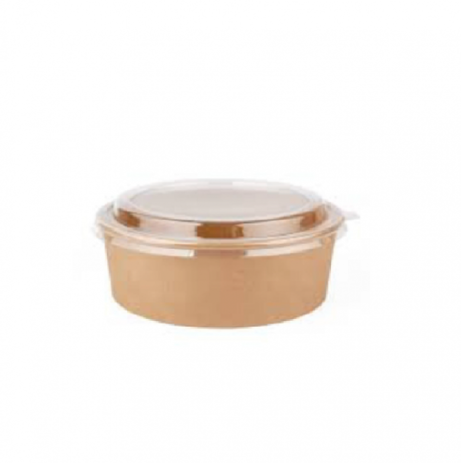 Kraft 500ml round container with lids