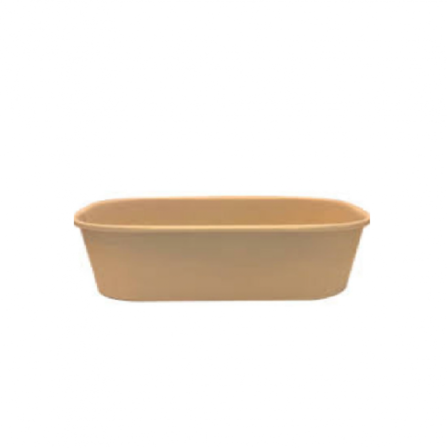 Kraft 1000ml rect container with lids