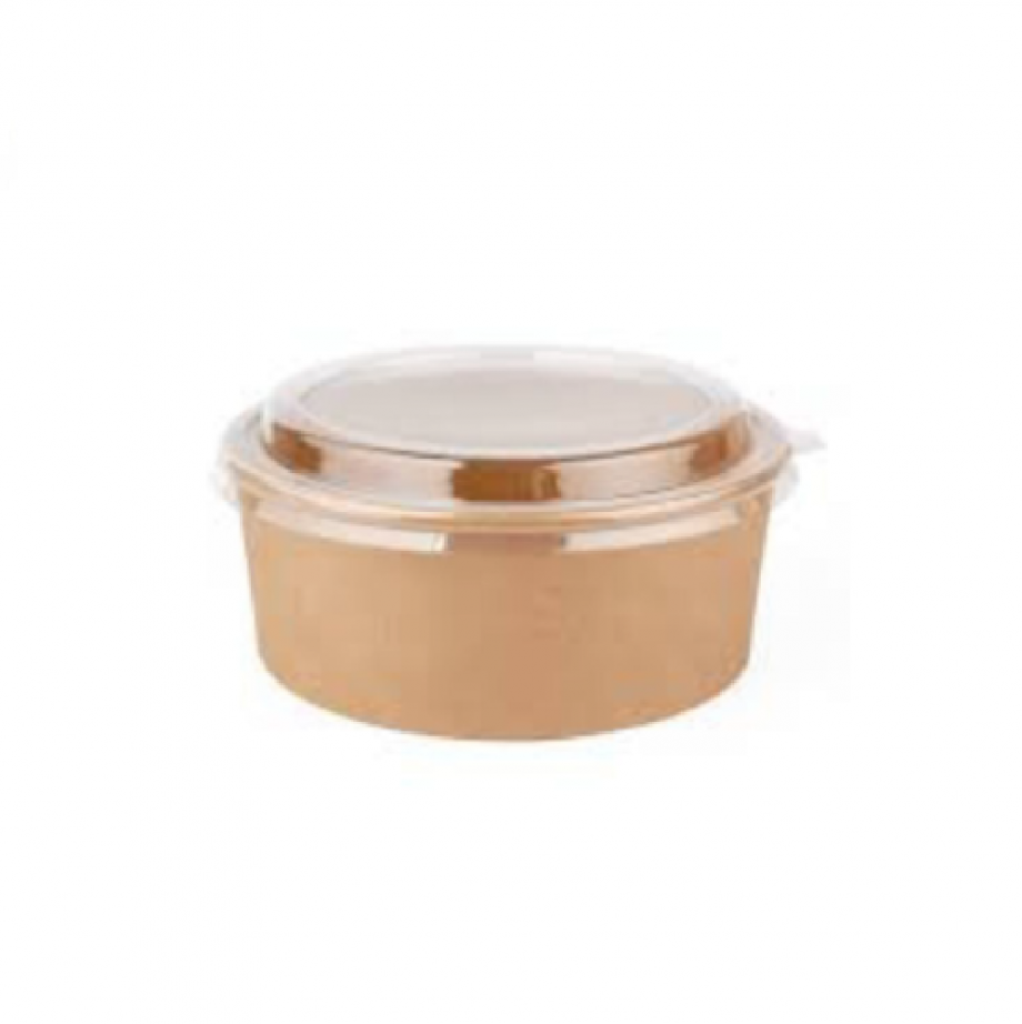 Kraft 750ml round container with lids