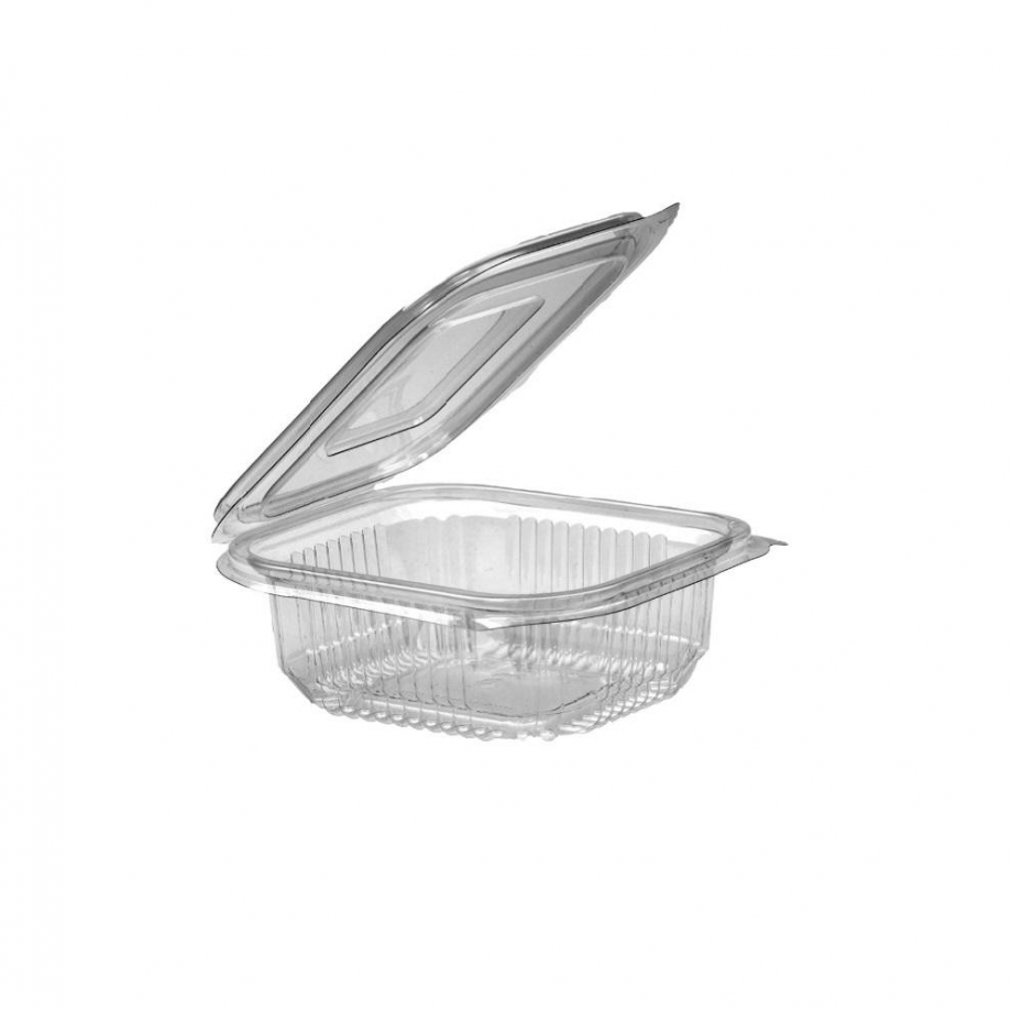 Salad clear 250cc hinged containers