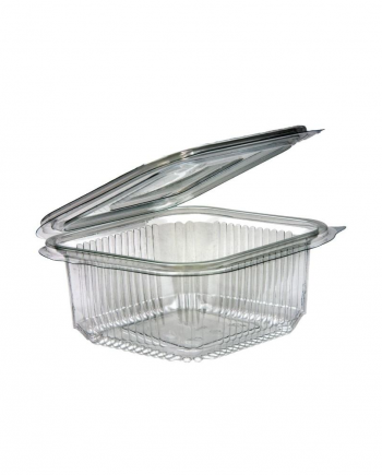 Salad clear 375cc hinged containers