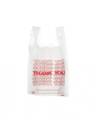 Plastic white poly thank you bags