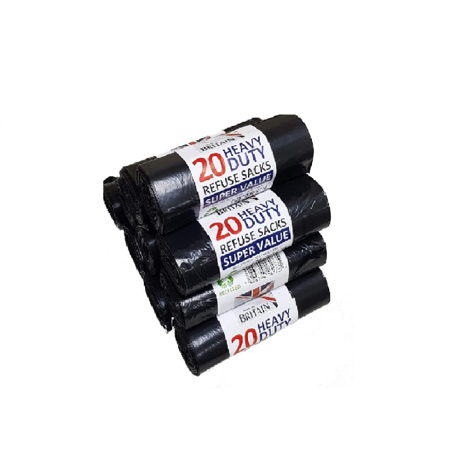 Plastic black bin bags heavy duty-EXTRA STRONG